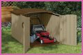 Storage building for a lawn mower